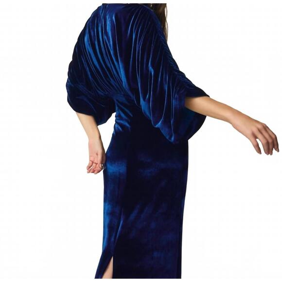 NEW ARMORY velvet maxi dress in blue